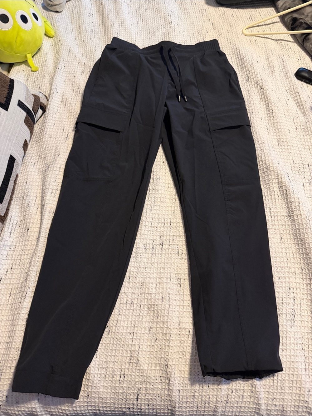 Avia Black Cargo Jogger Pants with Elastic Waist